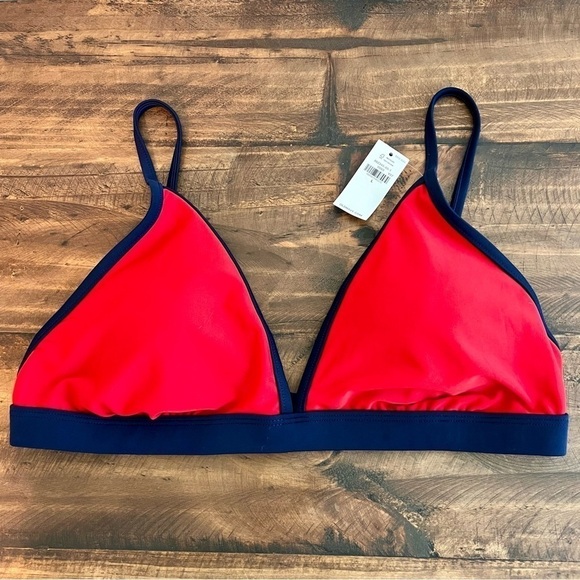 NWT! Old Navy Americana Two-Tone Red & Blue Triangle Bikini Top. Size Large. - Picture 2 of 8